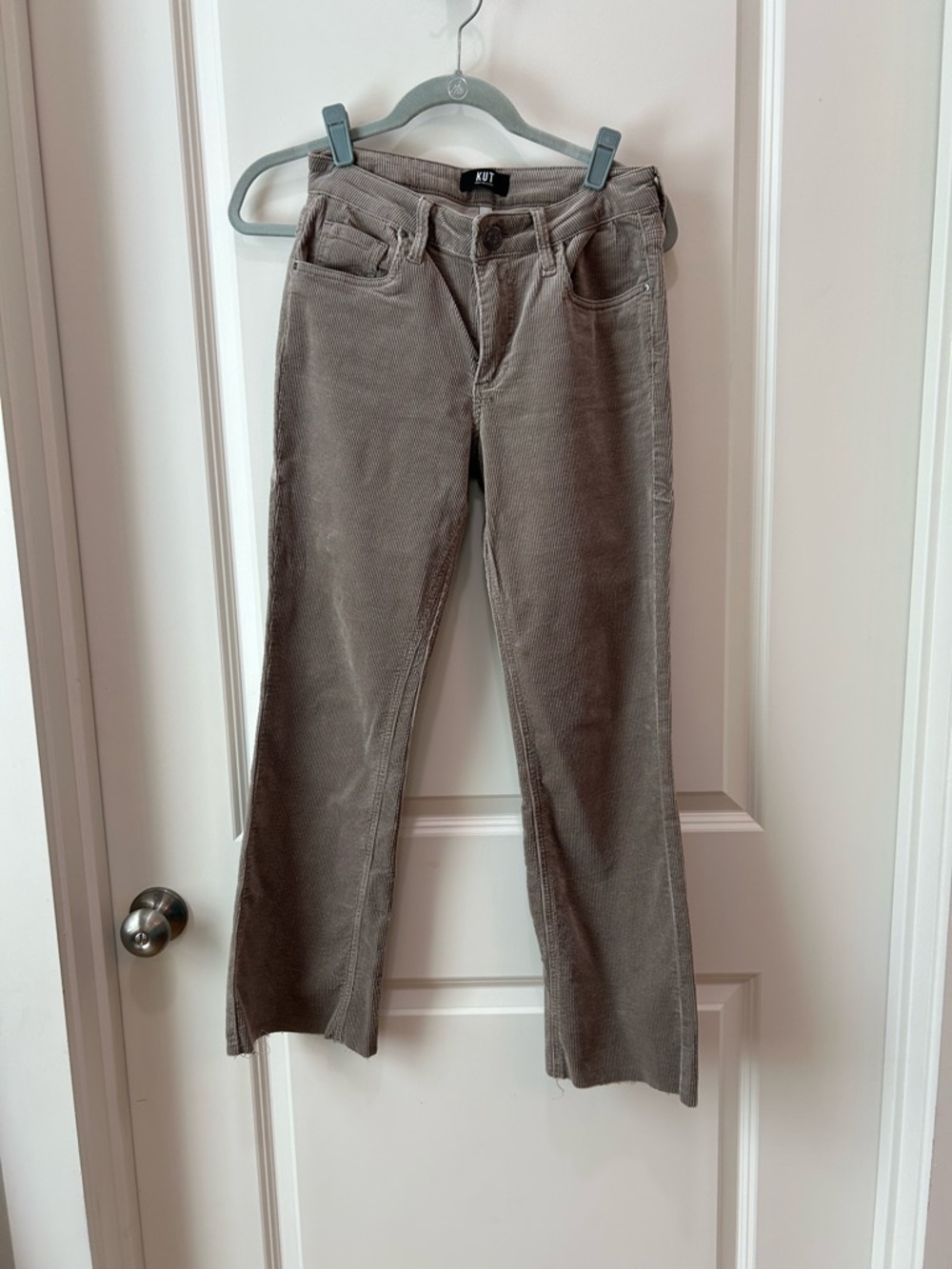 KUT from the Kloth Taupe Corduroy Flare Jeans -Kelsey style